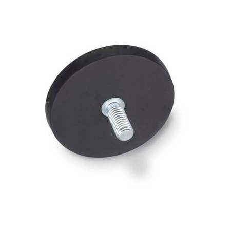 J.W. Winco Retaining Magnet Assembly w/ Threaded Stud and Rubber Jacket - .87" Dia. Zinc Plated Steel 51.3-ND-22-SW